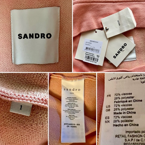 SANDRO Oversized Houndstooth Cardigan, Size 1 (Small), NWT - Picture 4 of 7